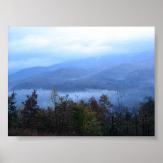 Affiche Montagnes Bleues