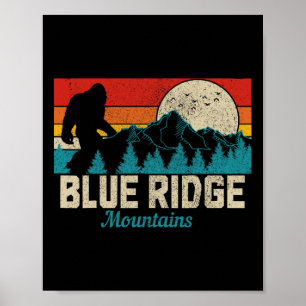 Affiche Montagnes Blue Ridge Bigfoot Randonnée Vintage Cha
