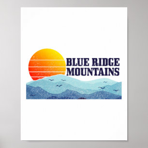 Affiche Montagnes Blue Ridge Vintage Montagnes Etats-Unis 