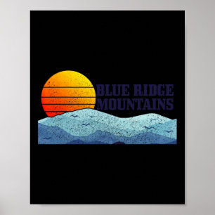 Affiche Montagnes Blue Ridge Vintage Montagnes Etats-Unis 