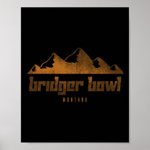 Affiche Montagnes Bridger Bowl Montana Randonnée Plein air