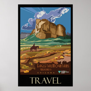 Affiche Montagnes d'Arizona Voyage Rétro Vintage