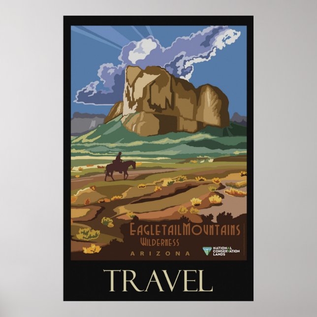 Affiche Montagnes d'Arizona Voyage Rétro Vintage (Devant)