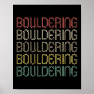 Affiche Montagnes de bloc rétro style Randonnée vintage Ca