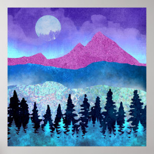 Affiche Montagnes de Brume d'Améthyste