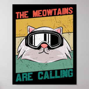Affiche Montagnes de chat de ski snowboard ski de fond ski