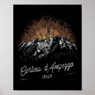 Affiche Montagnes de Cortina d'Ampezzo Italie Randonnée Ex