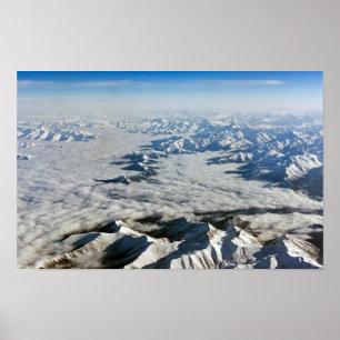 Affiche Montagnes de l'Himalaya sous les nuages - Tibet