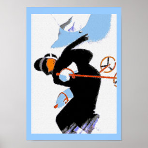 Affiche Montagnes de ski