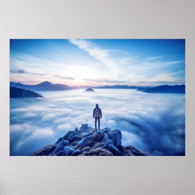 Affiche Montagnes Défi Extérieur Aventure Explorez (Devant)