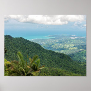 Affiche montagnes du luquillo surplombant le littoral de P
