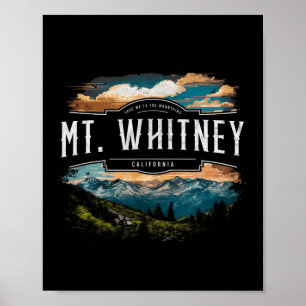 Affiche Montagnes du mont Whitney Californie Randonnée Ext