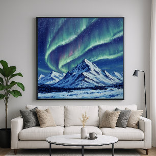 Affiche Montagnes du Nord - Art Paysager de style peint