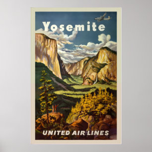 Affiche Montagnes du parc national de Yosemite Forêt natio