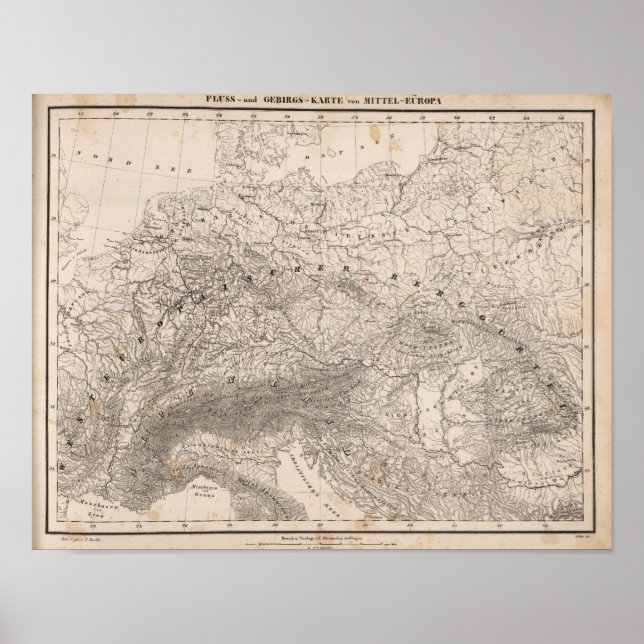 Affiche Montagnes et fleuves d'Europe (Devant)