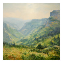 Montagnes fleurs sauvages Paysage-impressionnisme 