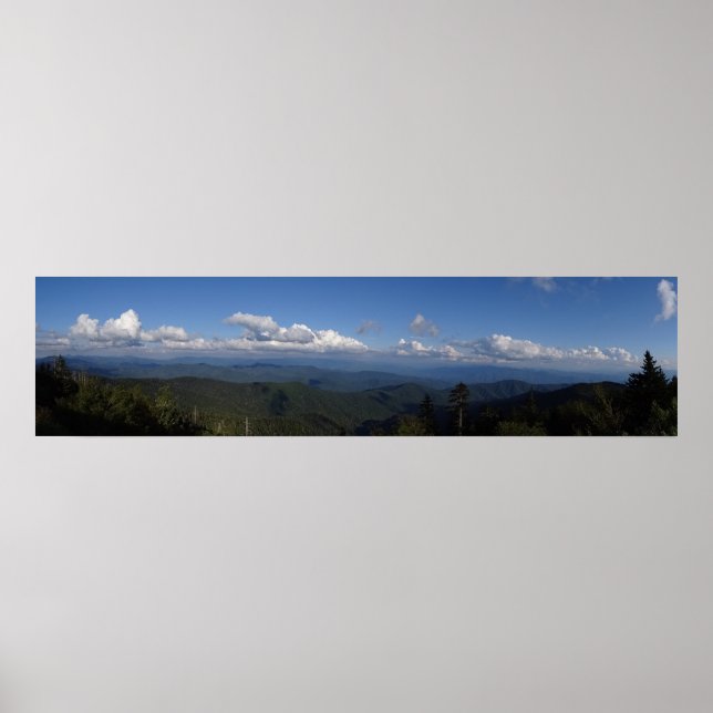 Affiche Montagnes fumées - Panoramique (Devant)