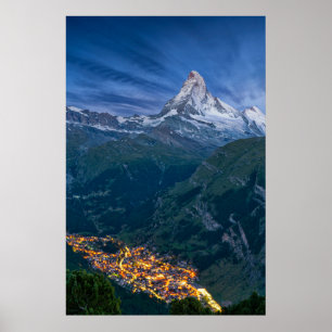 Affiche Montagnes   Le Cervin, Zermatt, Alpes suisses