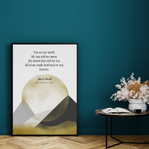 Affiche Montagnes minimalistes Paysage Élégant Vow de mari