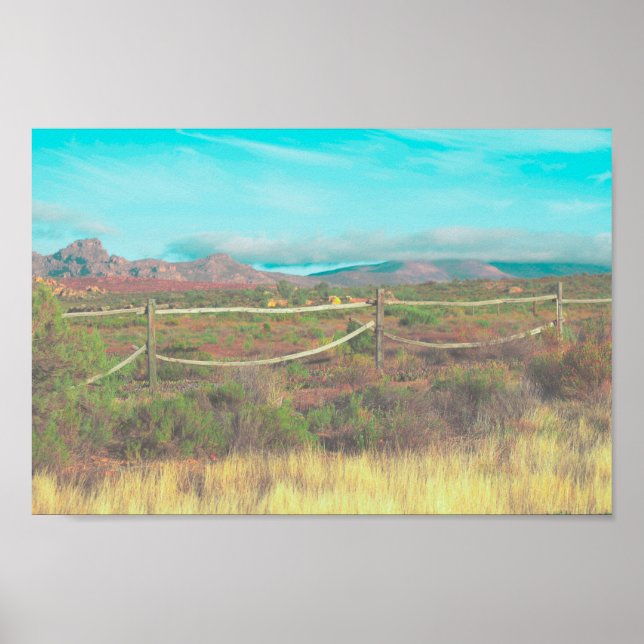 Affiche Montagnes naturelles Afrique du Sud ZA Fields (Devant)