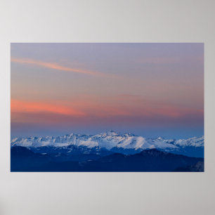 Affiche Montagnes neigeuses avec ciel magique