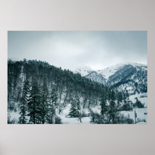 Affiche Montagnes neigeuses en Géorgie