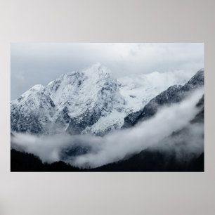 Affiche Montagnes, nuages et brouillard