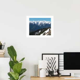 Affiche Montagnes olympiques couvertes de neige Photograph