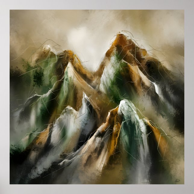 Affiche Montagnes peintes (Devant)