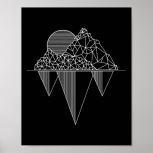 Affiche Montagnes Randonnée Vintage Camping Trekking Extér