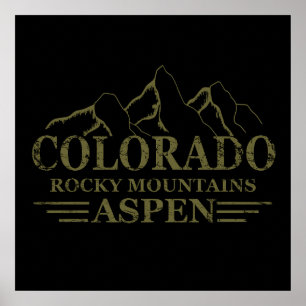 Affiche Montagnes Rocheuses Aspen Colorado