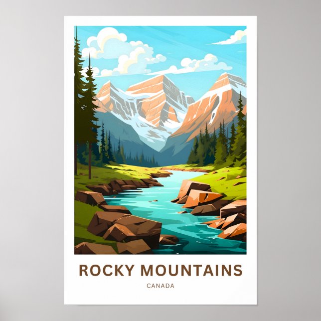 Affiche Montagnes Rocheuses Canada Imprimer (Devant)