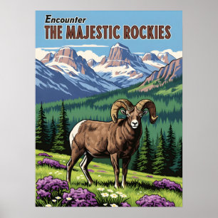 Affiche Montagnes Rocheuses - Faune et Nature