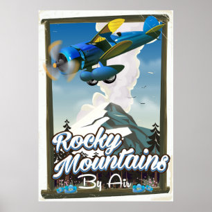 Affiche Montagnes Rocheuses par avion !