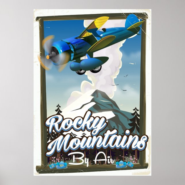 Affiche Montagnes Rocheuses par avion ! (Devant)