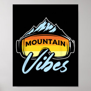 Affiche Montagnes Vibes Sports d'hiver Ski Snowboard