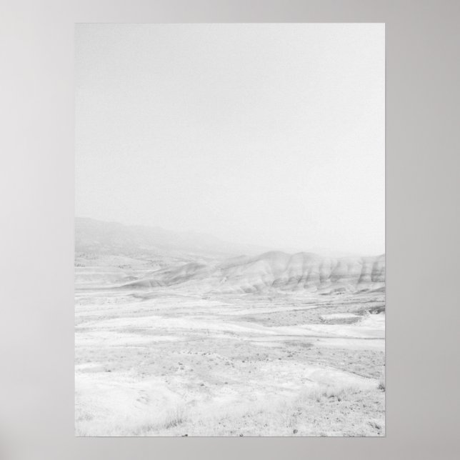 Affiche Montagnes vintages rayées peintes collines gauche (Devant)