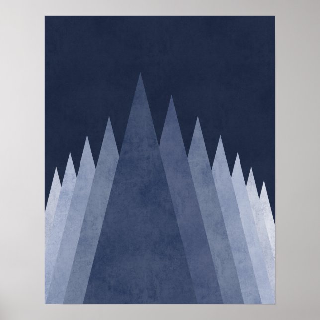 Affiche Montagnes violettes Art géométrique minimal modern (Devant)