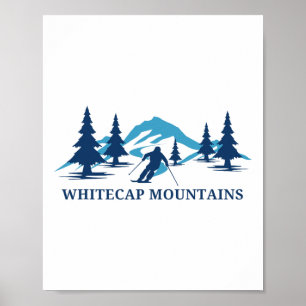 Affiche Montagnes Whitecap Wisconsin Station de ski Ski