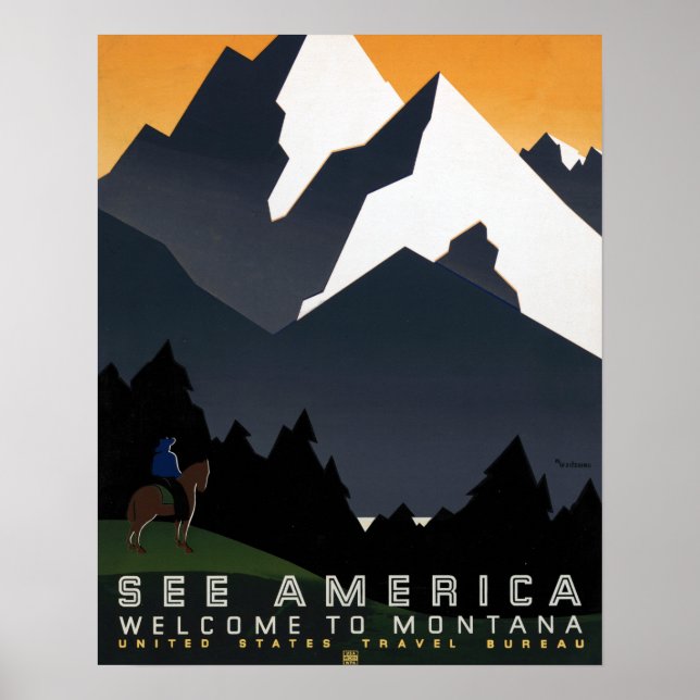 Affiche Montana Paysage Art Non Identifié Photos Vintages  (Devant)