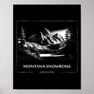 Affiche Montana Snowbowl États-Unis Ski Ski alpin Skieur