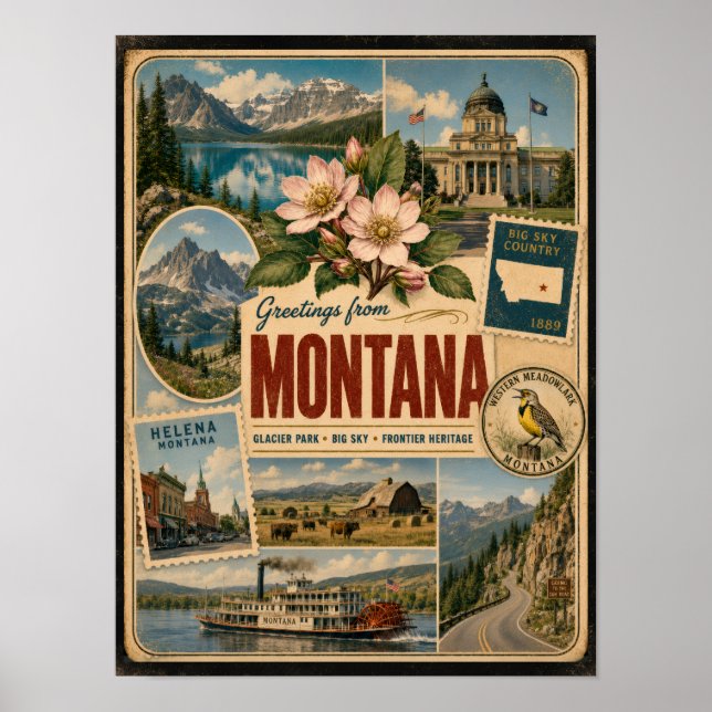 Affiche Montana Style Authentique Vintage (Devant)