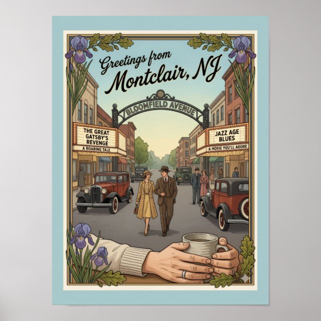 Affiche Montclair NJ Avenue Bloomfield Vintage (Devant)