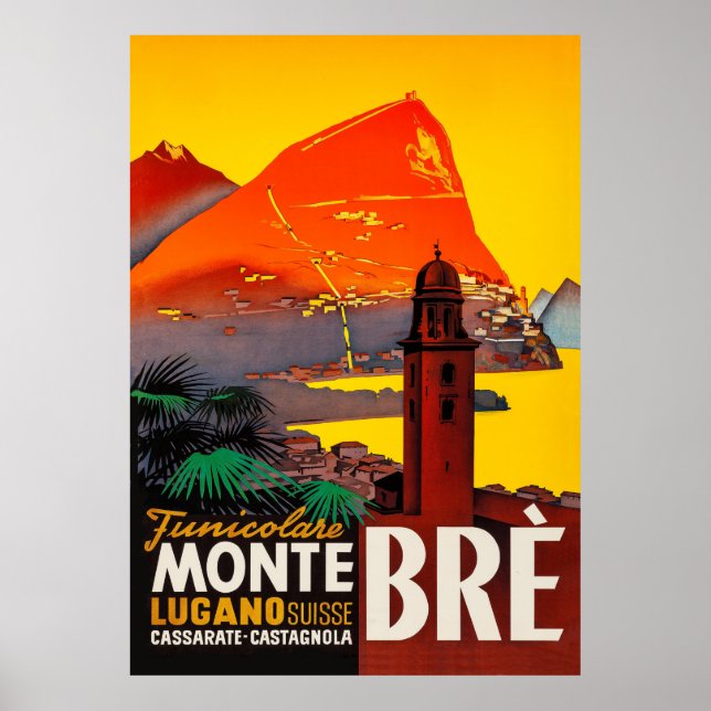 Affiche Monte Brè, Lugano, Suisse (Devant)