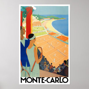 Affiche Monte carlo Monaco France voyage vintage