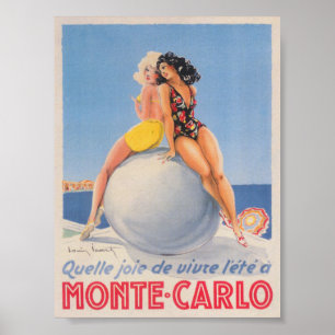 Affiche Monte Carlo Monaco Vintage voyage