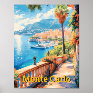 Affiche Monte Carlo Monaco Vintage voyage