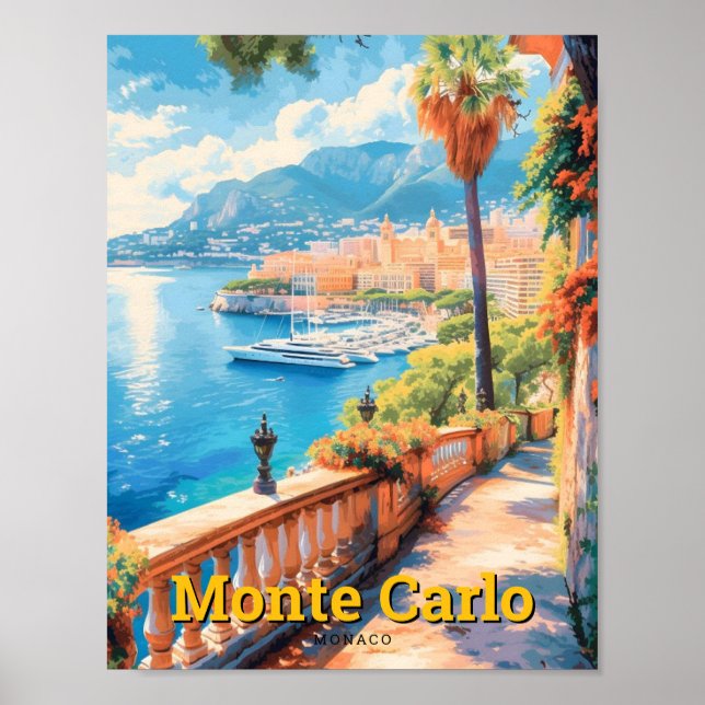 Affiche Monte Carlo Monaco Vintage voyage (Devant)