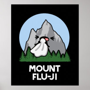 Affiche Monte Flu-ji Funny Mountain Pun Dark BG