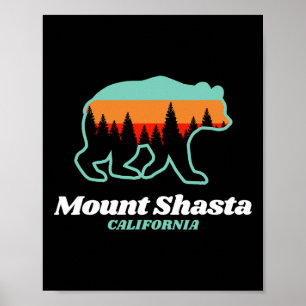 Affiche Monte Shasta Californie Ski Snowboard Ours